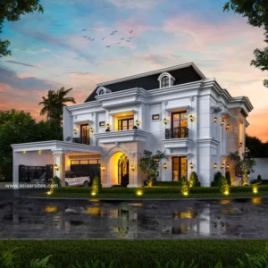 Desain Rumah Klasik Tropis Bapak HRT